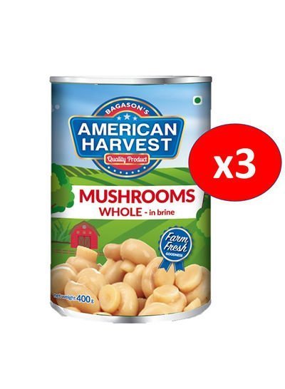 American Harvest Mushrooms Whole 400g Pack of 3