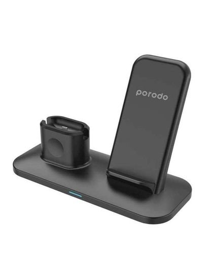 Porodo 4-In-1 Wireless Charging Station For Apple Devices Black
