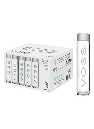 Voss Natural Mineral Water Glass Bottle 375ml Pack of 24