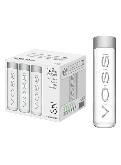 Voss Natural Mineral Water PET Bottle 850ml Pack of 12