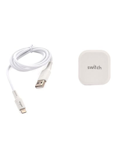 Switch Dual USB Wall Charger With Type-C Cable White