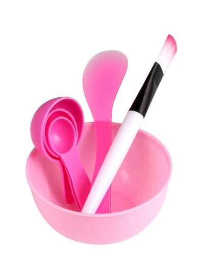 Cool Baby 4-In-1 Plastic Mask Brush And Bowl Set Pink/Black/White