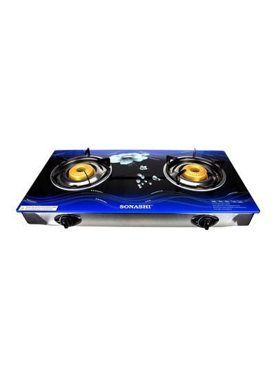 SONASHI Stainless Steel Double Burner Gas Stove SGB-202GN Black/Blue/Silver