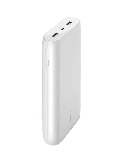 Belkin 20000 mAh Powerful Boostcharge USB-C Powerbank 15W For Tablet And Smartphone 14.7x9x2.5cm White