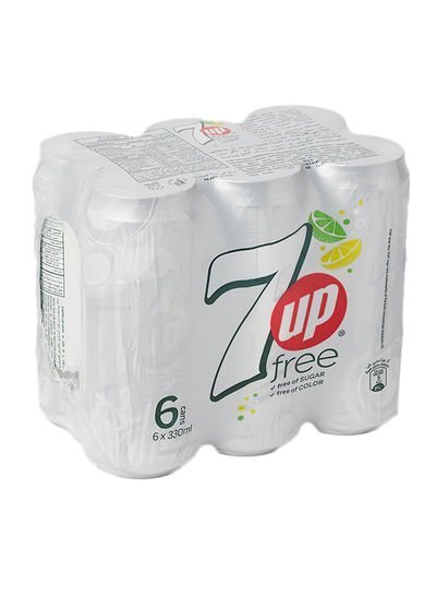 7Up Free Carbonated Soft Drink Cans 330ml Pack of 6