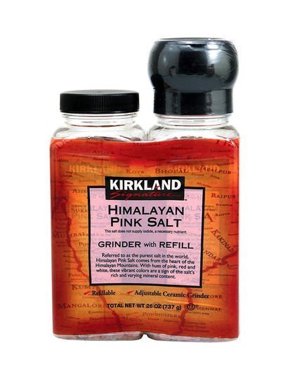 Kirkland Signature Himalayan Pink Salt With Grinder And Refill 737g Pack of 2