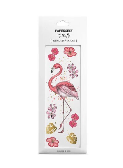 Paperself Flamingo Temporary Tattoo Multicolour