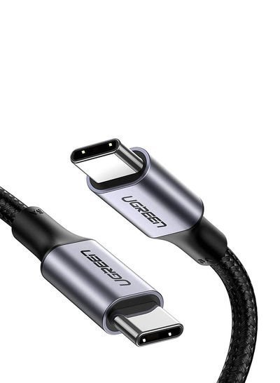 UGREEN USB C Braided Cable 100W Power Delivery PD Fast charge Cable 20V 5A USB C to USB C Cable Compatible for MacBook Pro 13″ 15″, MacBook Air, iPad Pro 12.9″, Samsung S10 S8, Huawei P20 2meter black