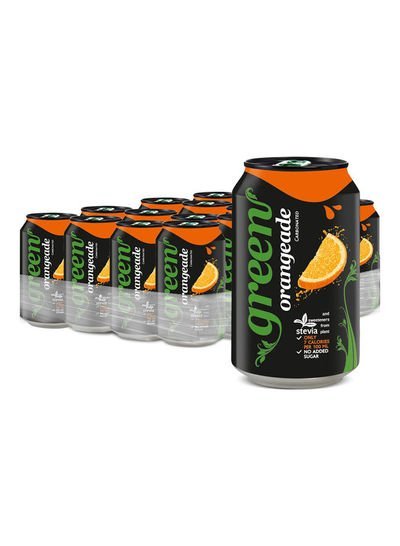 Green Cola Orangeade Carbonated Can Soft Drink 330ml Pack of 24