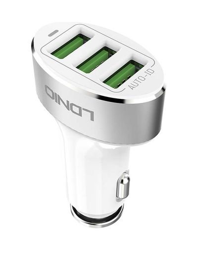 LDNIO Universal Car Charger 3 USB Ports 163*70*29millimeter silver