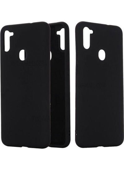 Generic Liquid Silicone Case Candy Color Solid Plain Cover For Samsung Galaxy A11/M11 – Black