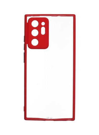 Generic Transparent Hard Back Cover With Silicone Edge For Samsung Galaxy Note 20 Ultra Clear/red