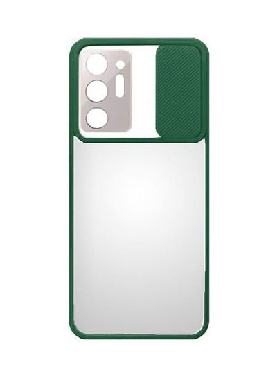 Generic Samsung Galaxy Note 20 Ultra Plastic Back Cover With Slide Camera Protector And Silicone Edges Clear/Green