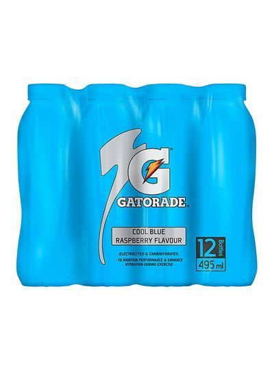 Gatorade Cool Blue Raspberry Flavour Sports Drink 495ml Pack of 12