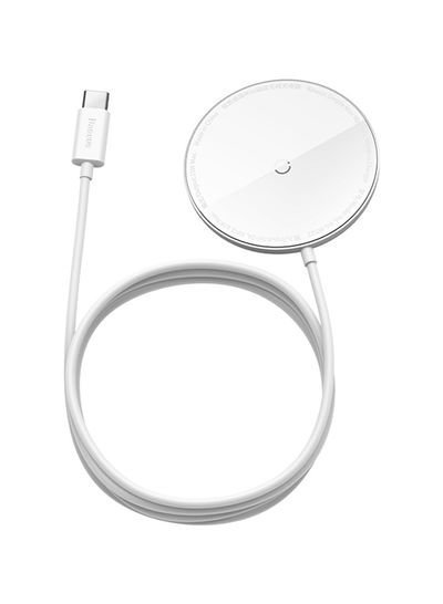 Baseus Simple Mini Magnetic Wireless Charger White