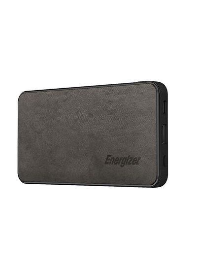 Energizer 10000 mAh HighTech 2.1A Fast Charging Premium Fabric Power Bank, USB-A and Type-C Outputs, micro-USB and Type-C Inputs, PowerSafe Management Grey