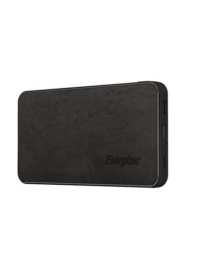 Energizer 10000 mAh HighTech 2.1A Fast Charging Premium Fabric Power Bank, USB-A and Type-C Outputs, micro-USB and Type-C Inputs, PowerSafe Management Black