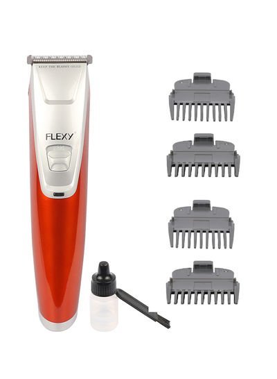Flexy Cordless Rechargeable Water-Proof Electro-Plated Professional Men’s Trimmer Hair Clipper With 4 Guide Combs 20cm