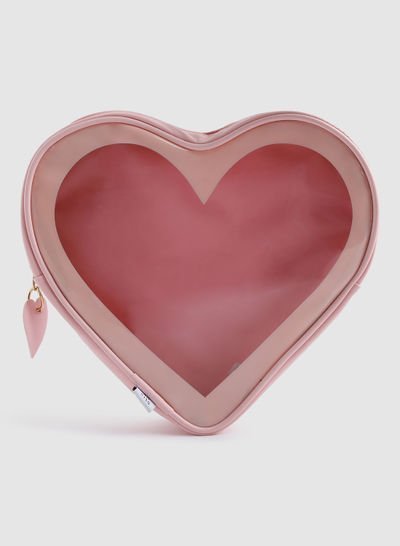 Aila Heart Makeup Bag Baby Pink