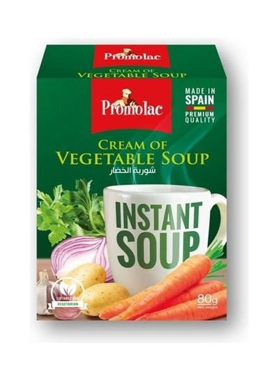 Promolac Cream Of Vegetable Instant Cup Soup 80g Pack of 4