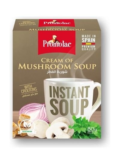 Promolac Cream Of Mushroom Instant Cup Soup 80g Pack of 4