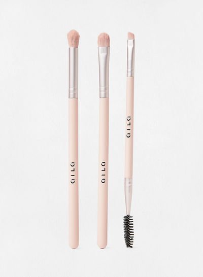 Aila 3-Piece Makeup Eye Brush Set Baby Pink