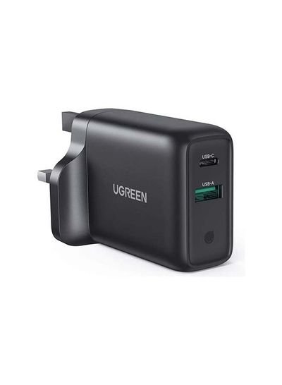UGREEN 36W Dual Port Wall Charger Type-C Power Adapter 8cm Black