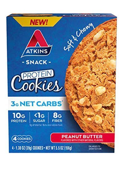 Atkins Protein Cookie Peanut Butter 39g Pack of 4