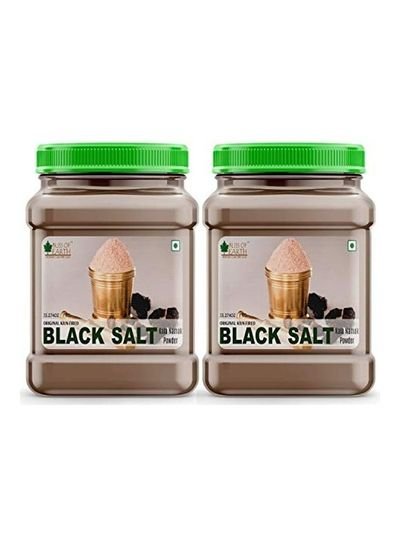 BLISS OF EARTH Pack Of 2 Traditional Kiln Fired Black Salt Powder 1kg