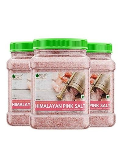 BLISS OF EARTH Pack Of 3 Pure Himalayan Pink Salt 3kg