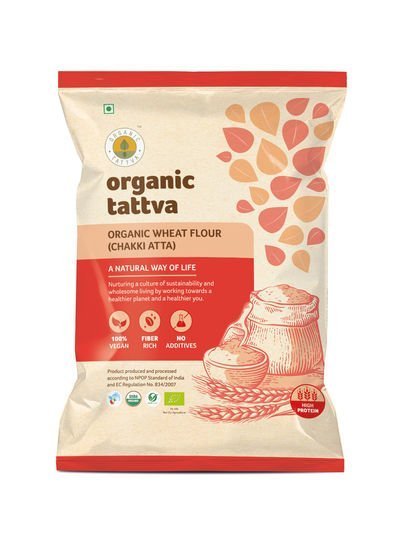 ORGANIC TATTVA Organic Whole Wheat Flour Chakki Atta 5kg