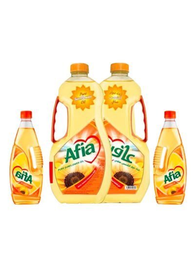 Afia Pure Sunflower Oil Classic 1.5L+750ml Pack of 4