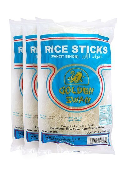 Golden Swan White Rice Sticks Bihon 227g Pack of 3