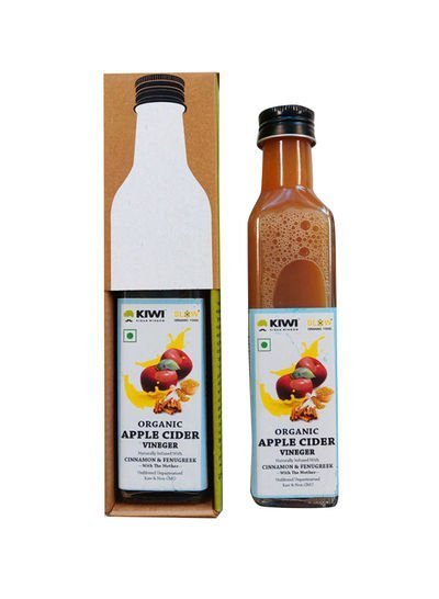 KIWI KISAN WINDOW Organic Apple Cider Vinegar (Cinnamon & Fenugreek) 250ml