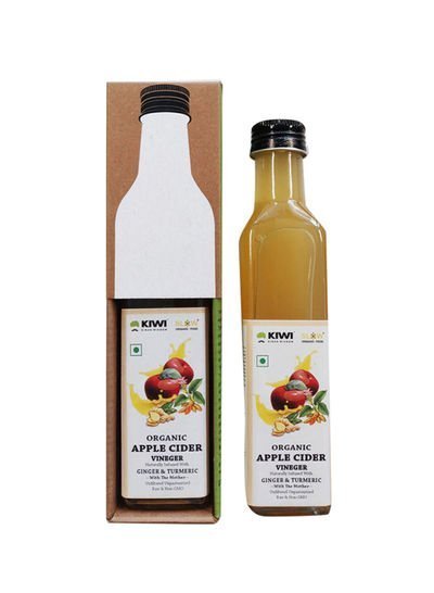 KIWI KISAN WINDOW Organic Apple Cider Vinegar (Ginger & Turmeric) 250ml