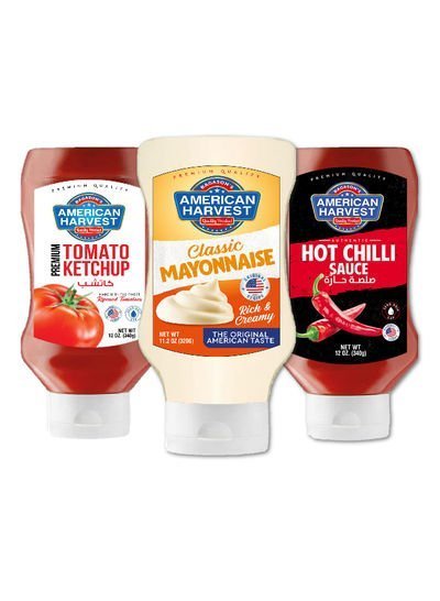American Harvest Classic Mayonnaise 320 G With  Ketchup 340 G And Hot Chilli Sauce 340 G