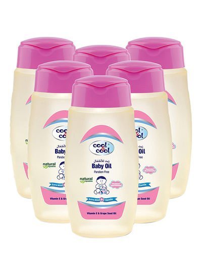 cool & cool Pack of 6 Non Sticky Baby Oil 100ml