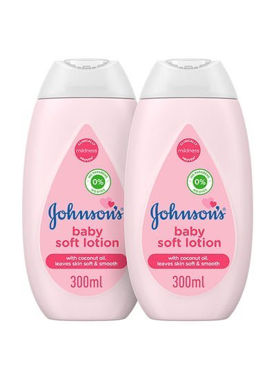 Johnson’s Baby Soft Lotion With Coconut Oil, Leave Skin Soft And Smooth, Hypoallergenic And Free, 300Ml, Pack Of 2