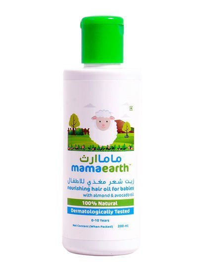 Mamaearth Natural Dermatologically tested Nourishing Hair Oil with Almond and Avocoado Oil For Babies, 0-10 Years – 200ml