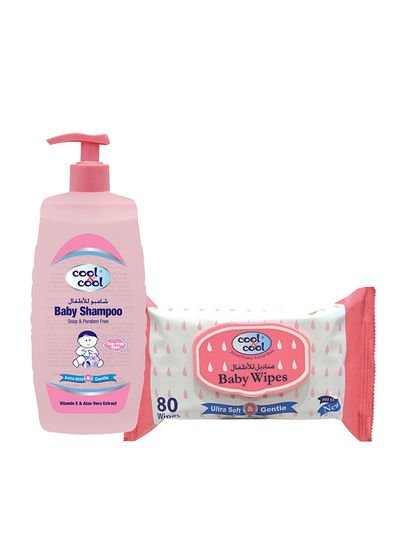 cool & cool Baby Shampoo 500ml + Baby Wipes 80’s