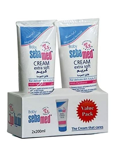 Sebamed Baby Extra Soft Skin Care Cream With Panthenol For Delicate Skin, Pack Of 2, 200ml+200ml