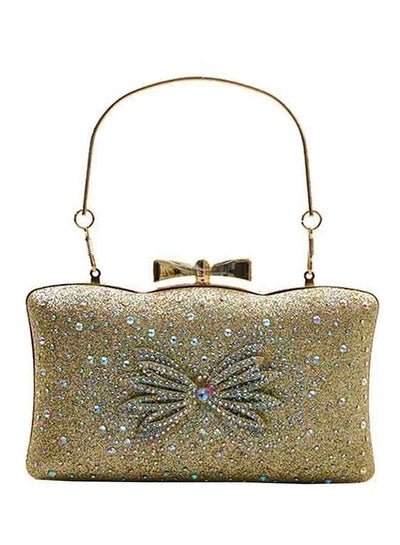 Generic Evening Bag for Women, Glitter Rhinestone Wedding Evening Purse Crystal, Golden