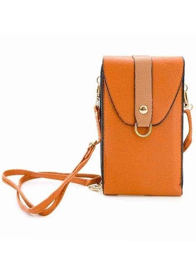 Generic Brown forever Young Leather Wallet Flap, Zipper Both for Women Large Capacity- with Adjustable Belt Use as Sling