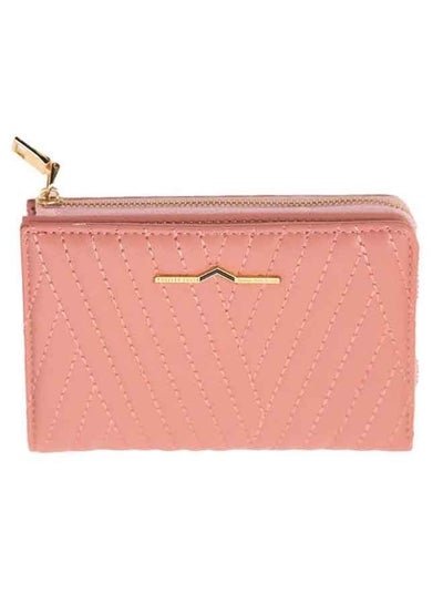 Generic Fashion Leather Women Wallet, Multifunction Purse Wallet, Leather Card Holder Wallet, Soft Leather Zipper Wallet- Peach