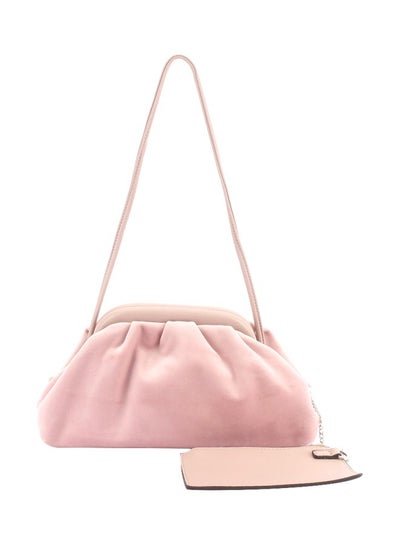 YUEJIN Faux Leather Shoulder Bag With Pouch Pink