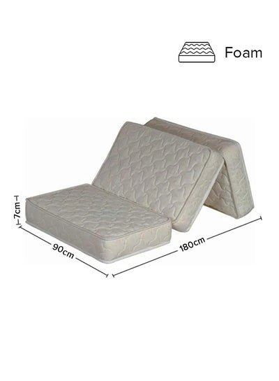 Maestro 3-Piece Medicated Quilted Folding Foam Mattress For Home White 180x90x7cm