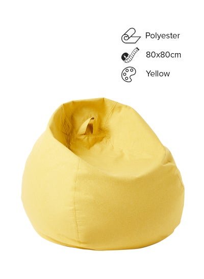 Switch Modern Classic Plush, Ultra Soft Solid Design Polyester Bean Pouf For The Perfect Stylish Home BB-8080Y Yellow 80 x 80cm