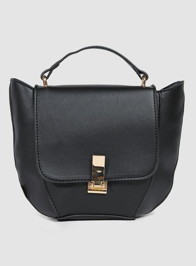 Aila Casual Solid Pattern Shoulder Bag Black