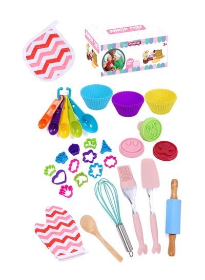 Amal 2021 New Arrival 35-Piece Chef Cooking, Apron Toy Happy Kitchen Baking Tools Set 55x44cm