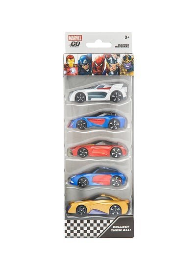 MARVEL Pack Of 5 Go Collection Die Cast Racing Cars 25cm